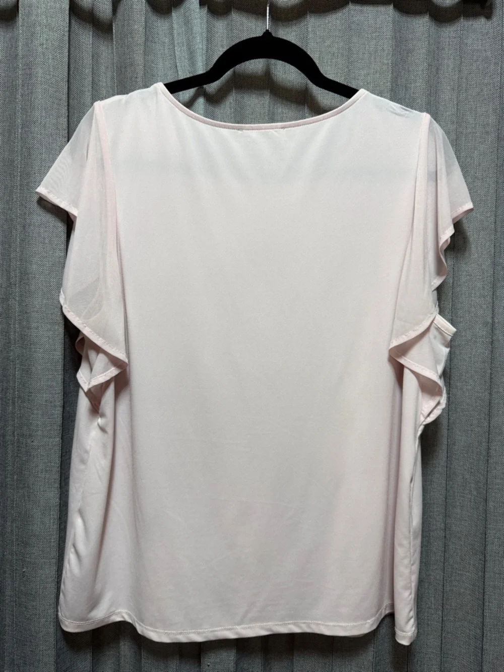 Suzy Women's Light Pink Ruffle Sleeve Top - Picture 2 of 5